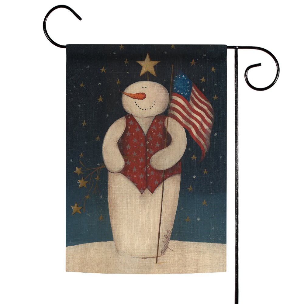 Flag Waving Snowman Decorative Winter Flag