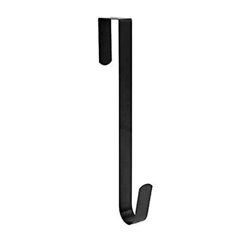 Sattiyrch 15&#x22; Wreath Hanger for Front Door Metal Over The Door Single Hook, Black(1)