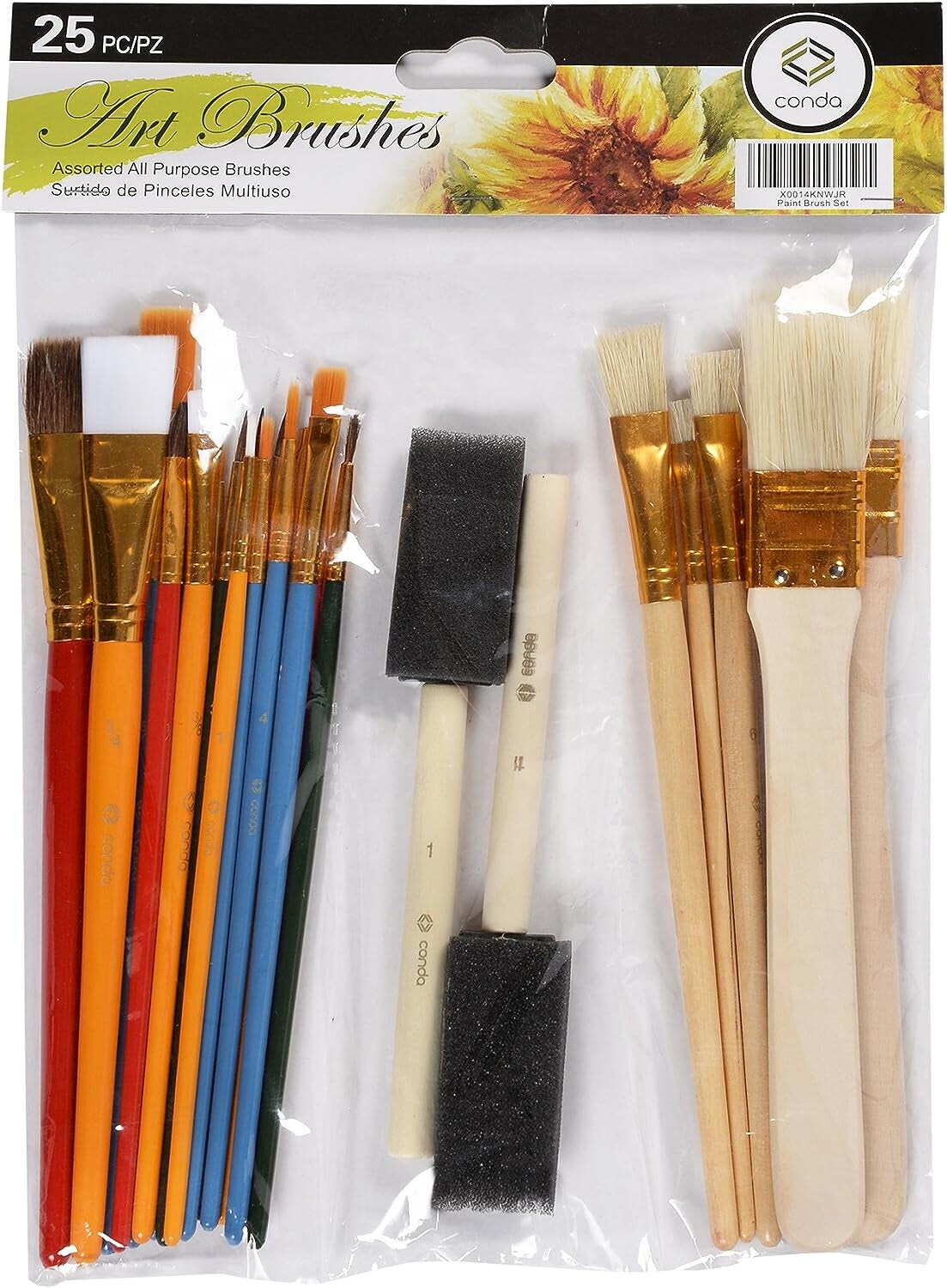 Artist Paintbrush Set 10Pcs Brushes with Carrying Case for Beginners,  Students, Professionals and Artists Orange