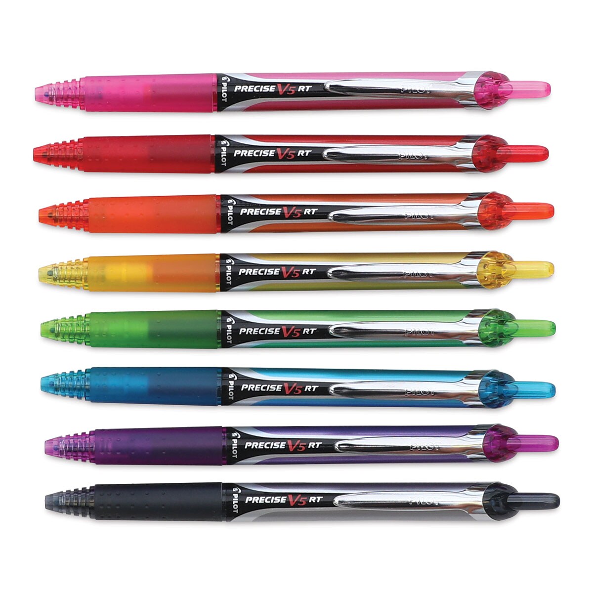 Pilot Precise V5 Retractable Pens - Assorted Colors, Extra Fine, Set of 8