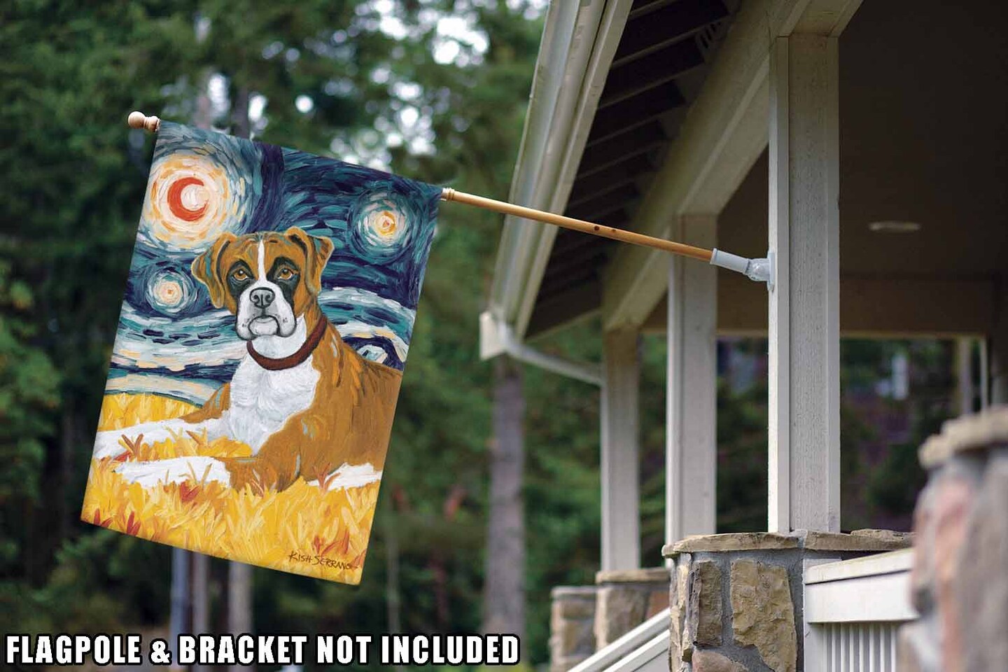 Van Growl-Boxer Decorative Dog Flag