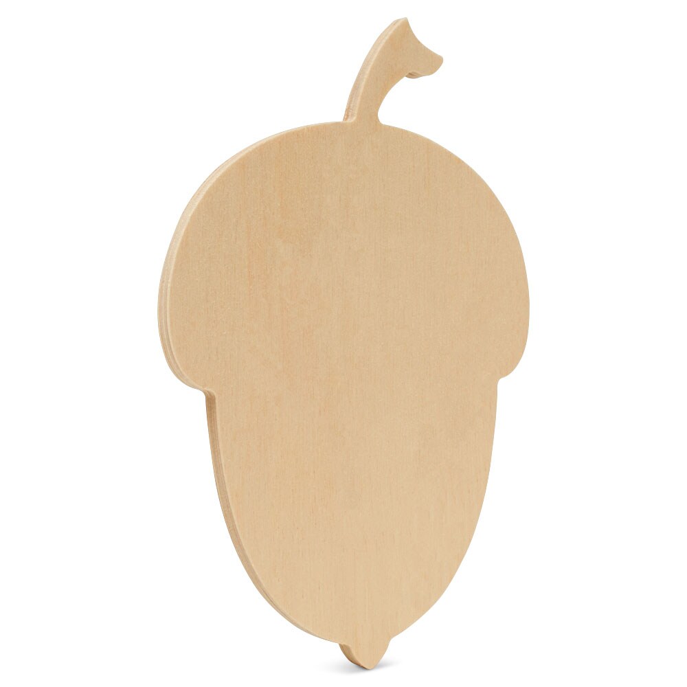 Acorn Shape Wood Cutout, Multiple Sizes, Unfinished for Autumn Crafts | Woodpeckers