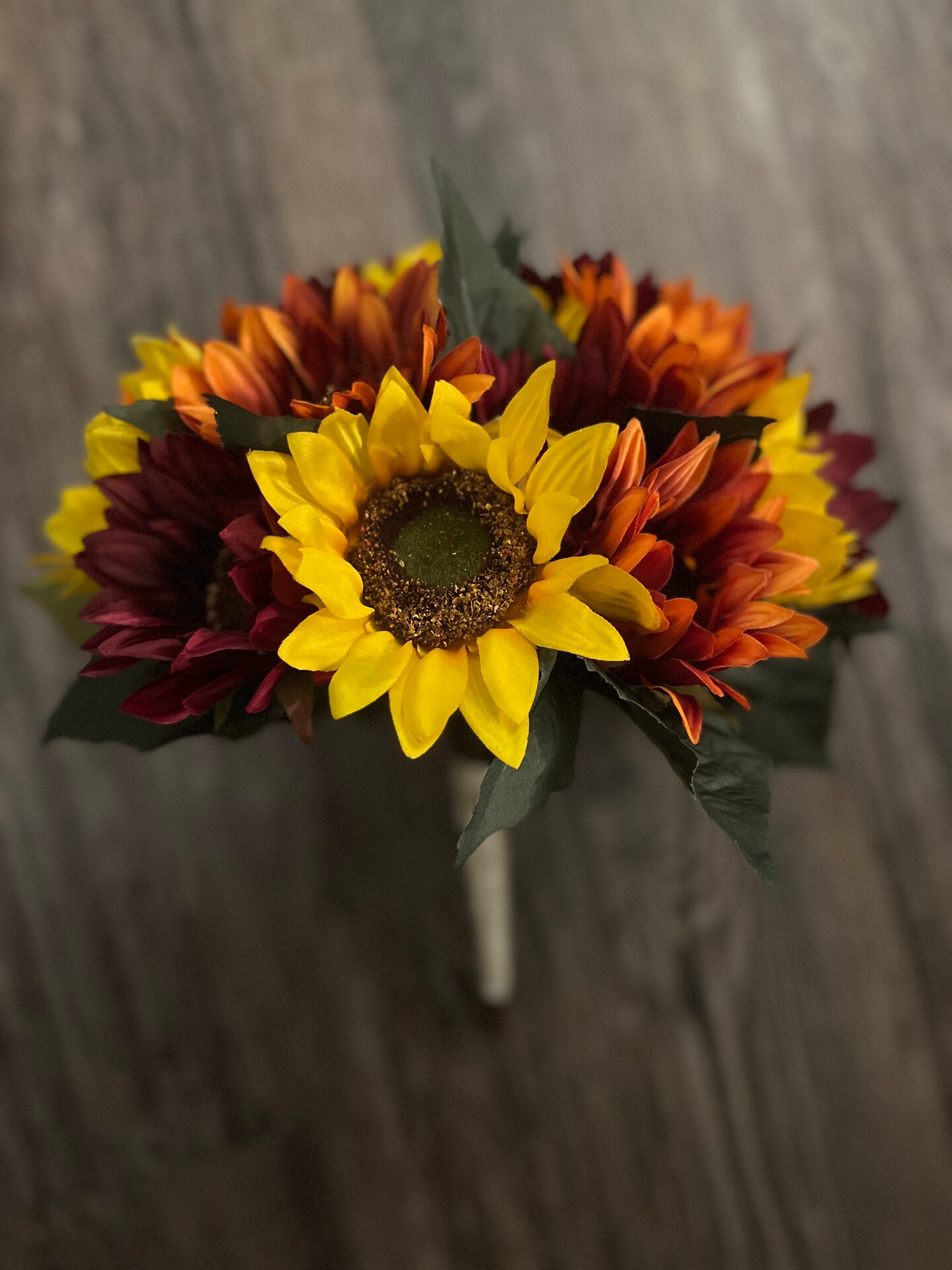 Autumn wedding bouquet sunflower bouquet orange burgundy sunflower bouquet WhenUwed product 3