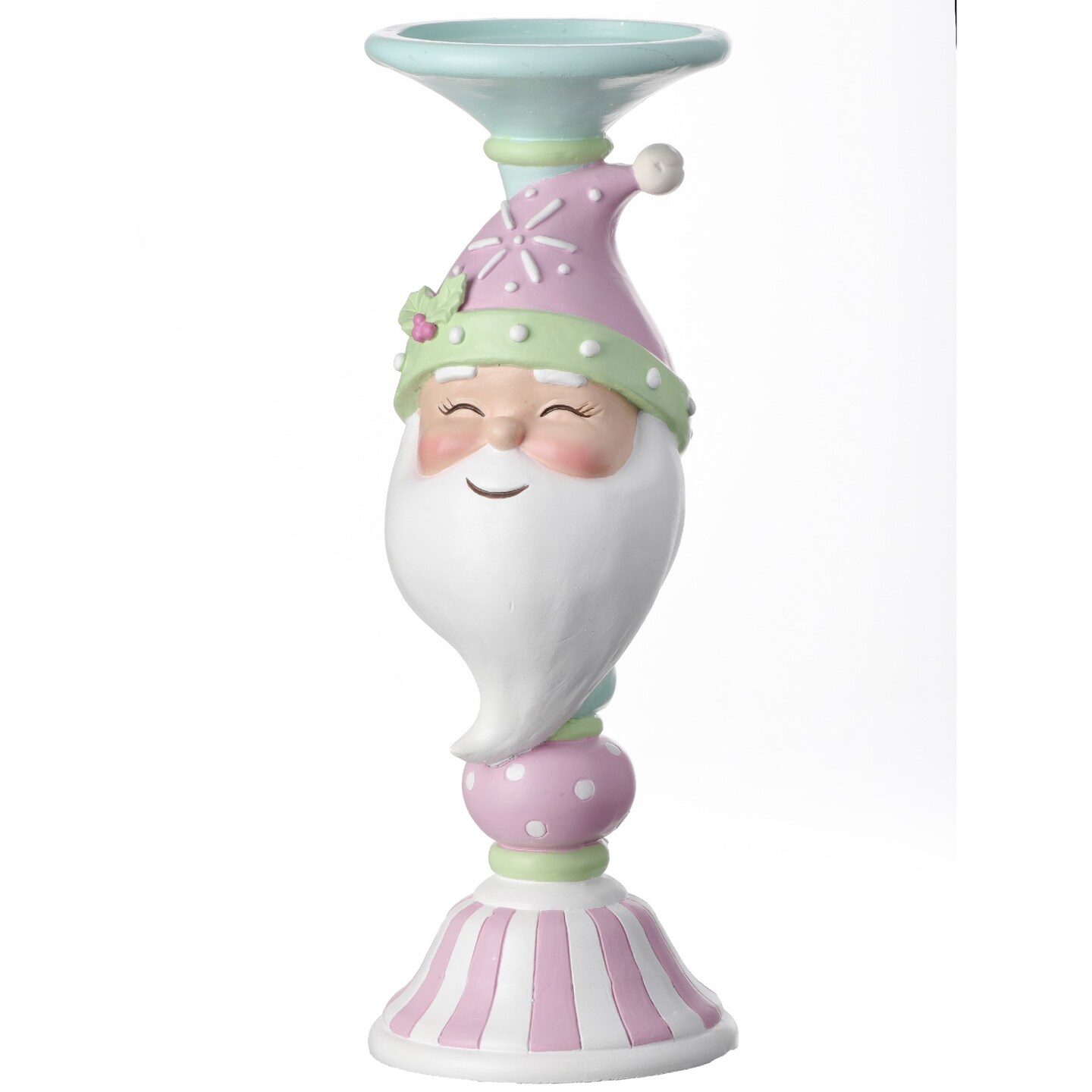 Contemporary Home Living 12&#x22; Candy Santa Christmas Candle Stand