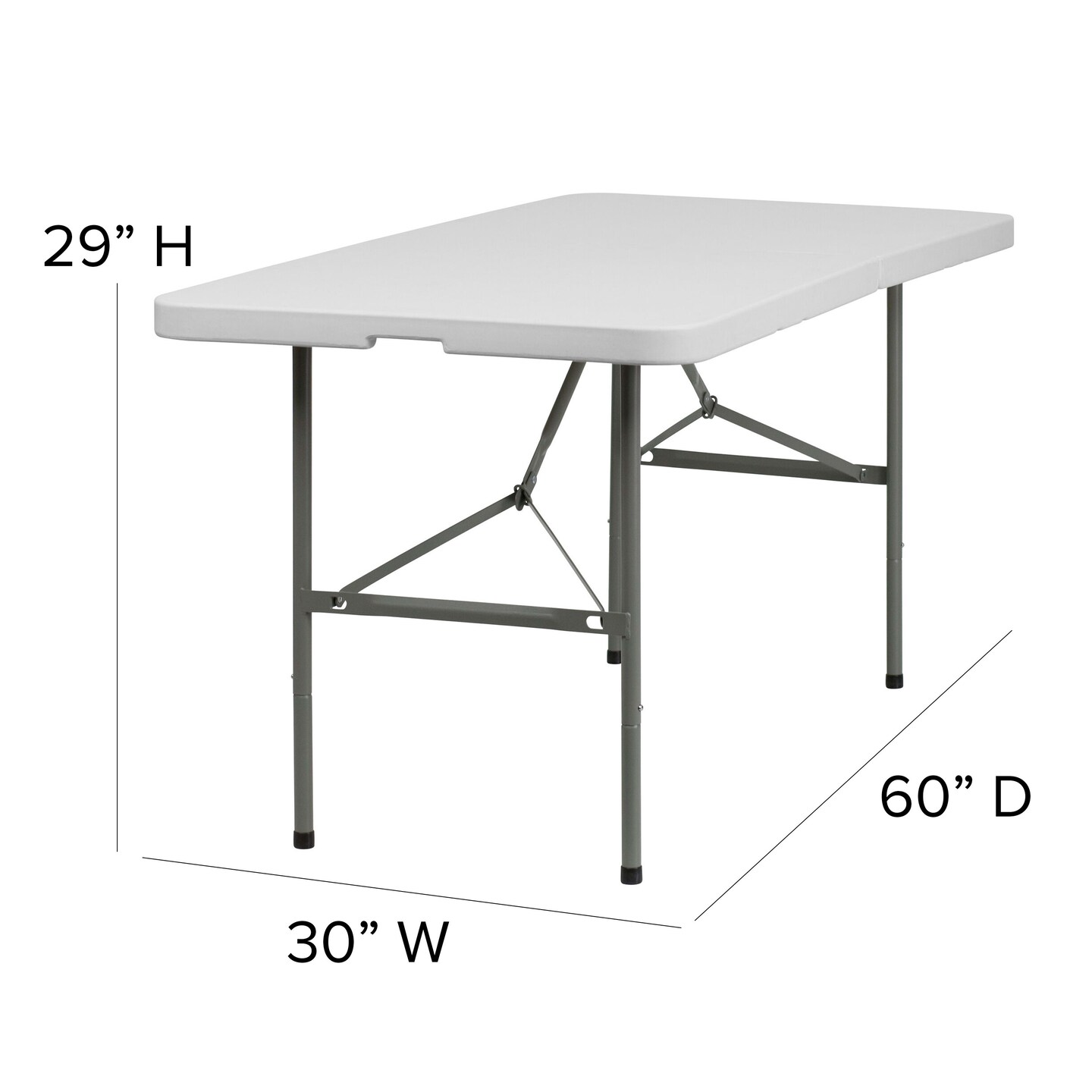 Emma and Oliver 5-Foot Bi-Fold Plastic Folding Table