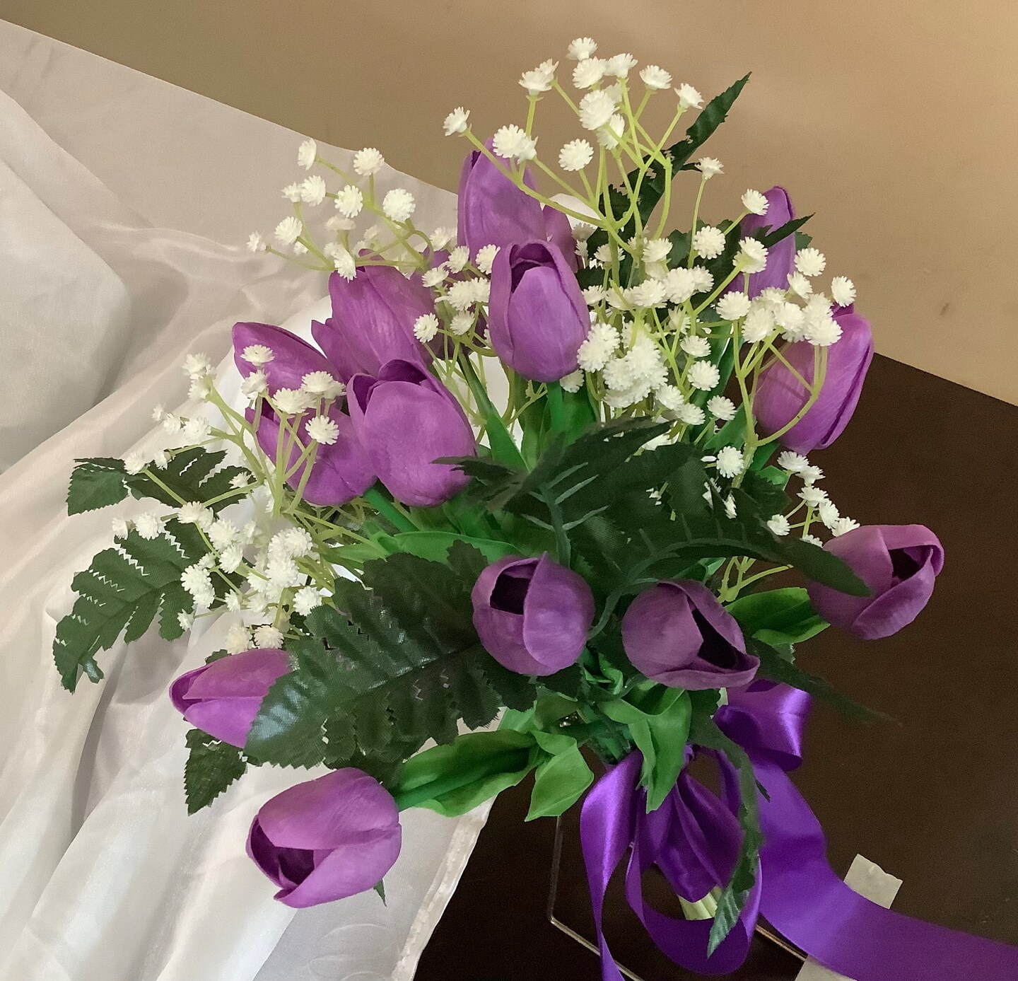 Bouquet tulipani real touch purple - All White