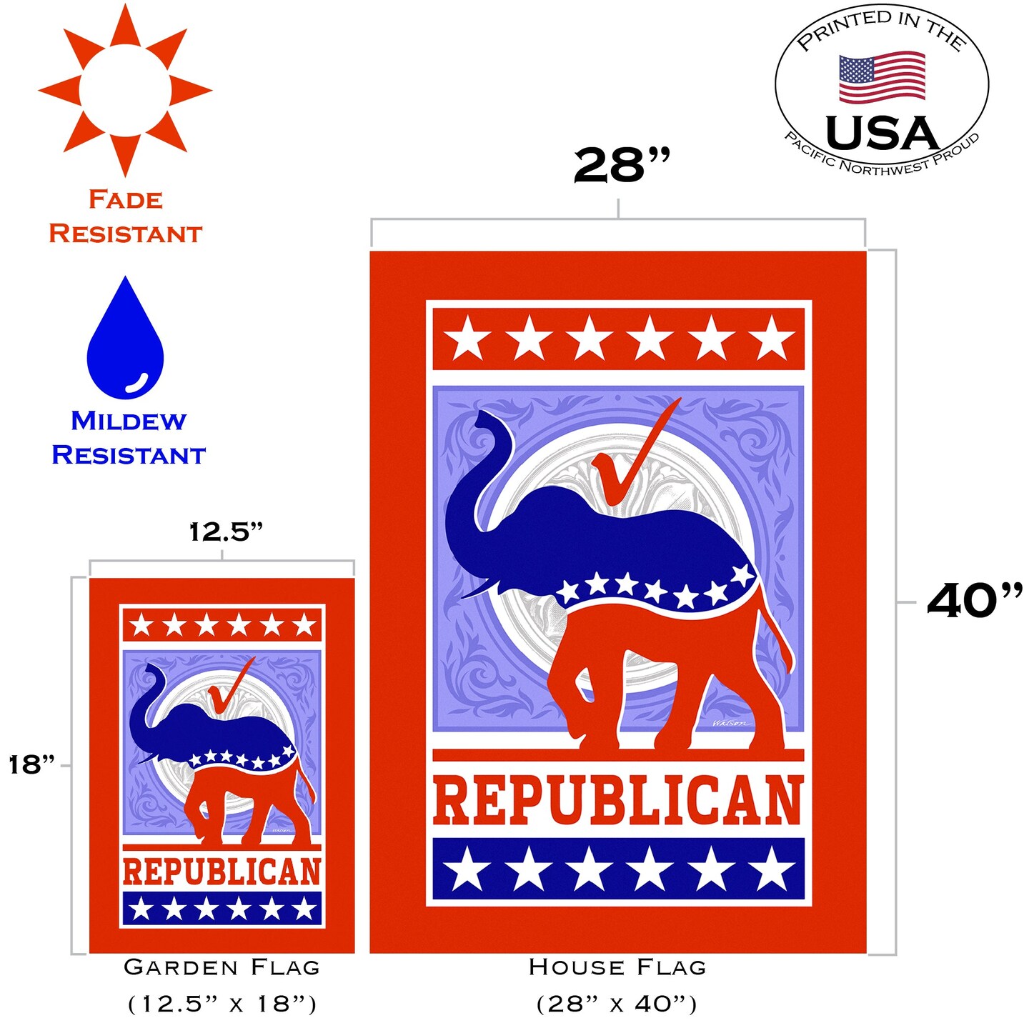 Vote Republican Decorative Republican Flag