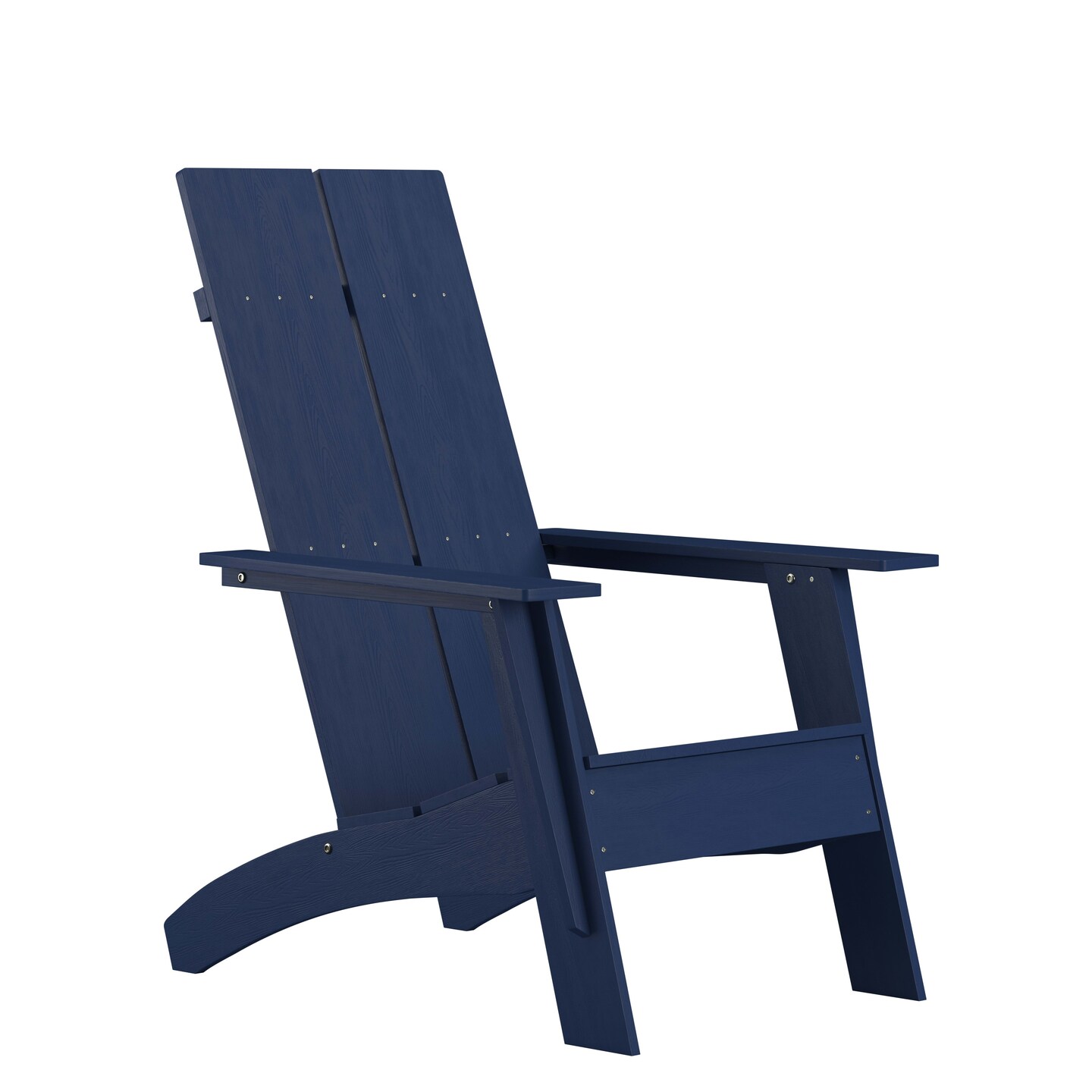 Merrick Lane Piedmont Modern 2 Slat Back All-Weather Poly Resin Wood Adirondack Chair