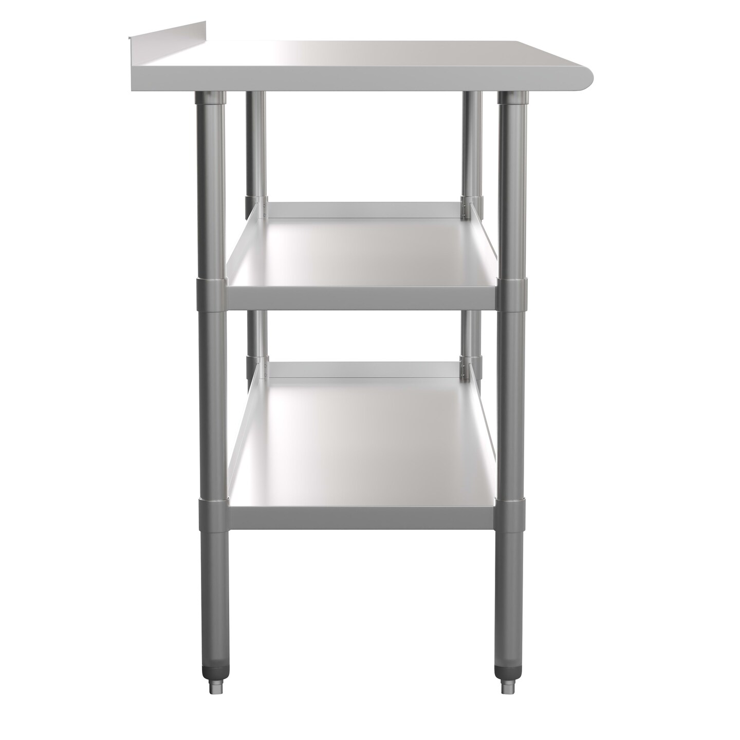Emma and Oliver NSF Certified Stainless Steel 18 Gauge Work Table with 1.5" Backsplash and 2 Undershelves