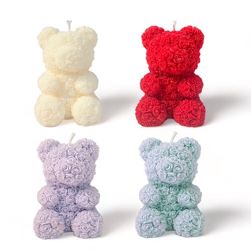 Teddy Bear Candle Cute Decorative Pillar Nursery Decor Soy Wax Vegan Candle  Baby Shower Gift Unique Candle Unsented Soy Candle 