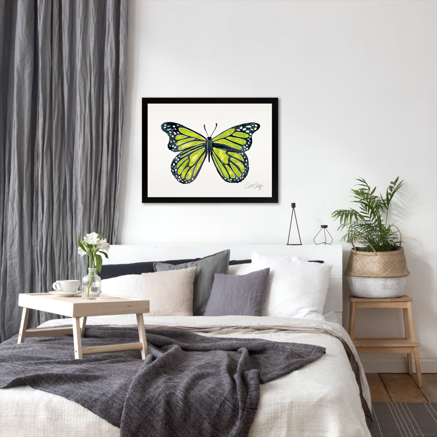 Lime Butterfly by Cat Coquillette Frame  - Americanflat