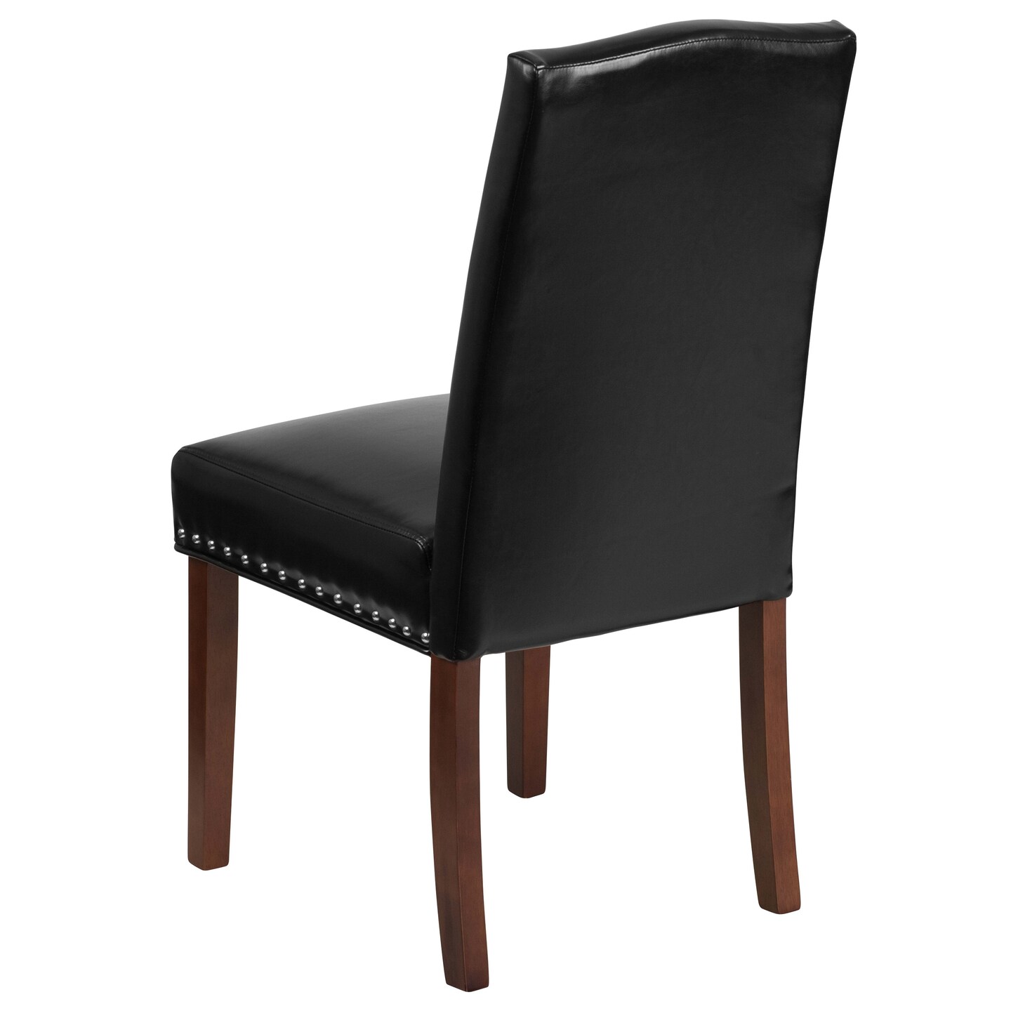 Merrick Lane Hollowell Parsons Chair Plush Dining Chair with Accent Nail Trim and Wooden Legs