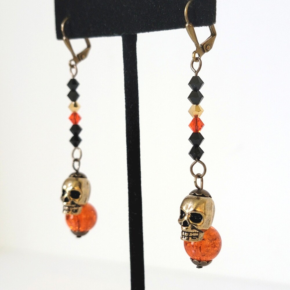 Handcrafted Bone Skull Dangle Earrings from Bali - Trunyan Skulls | NOVICA  Canada