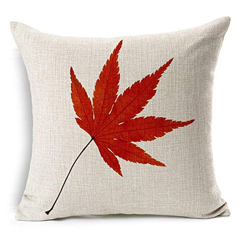 LEIOH Fall Decor Cotton Linen Leaves,Maple Leaf Autumn Decorations Cushion Covers 18 x 18 Inch Sofa Home Decor Throw Pillow Case for Bed Pillow Covers Set of 4