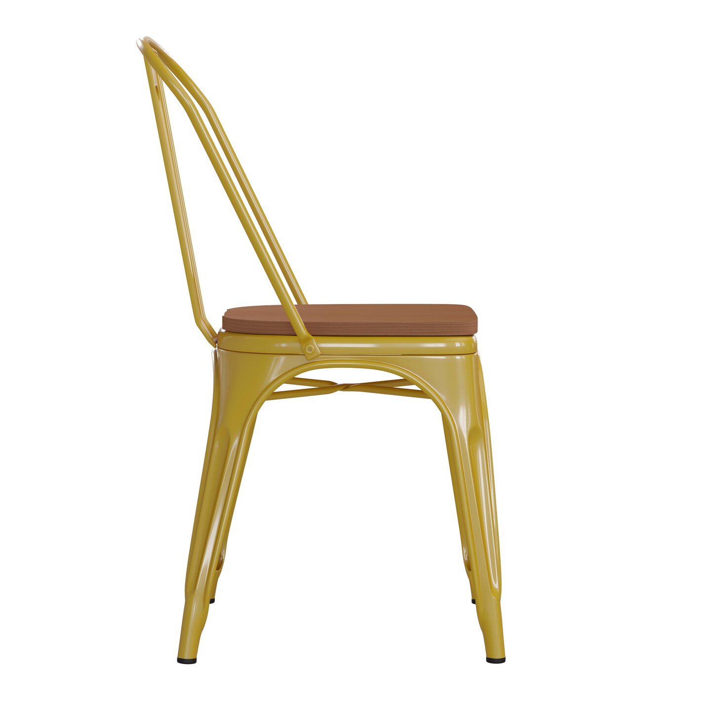 Emma and Oliver Perth Metal Stacking Dining Chairs with Poly Resin Seats for Indoor/Outdoor Use