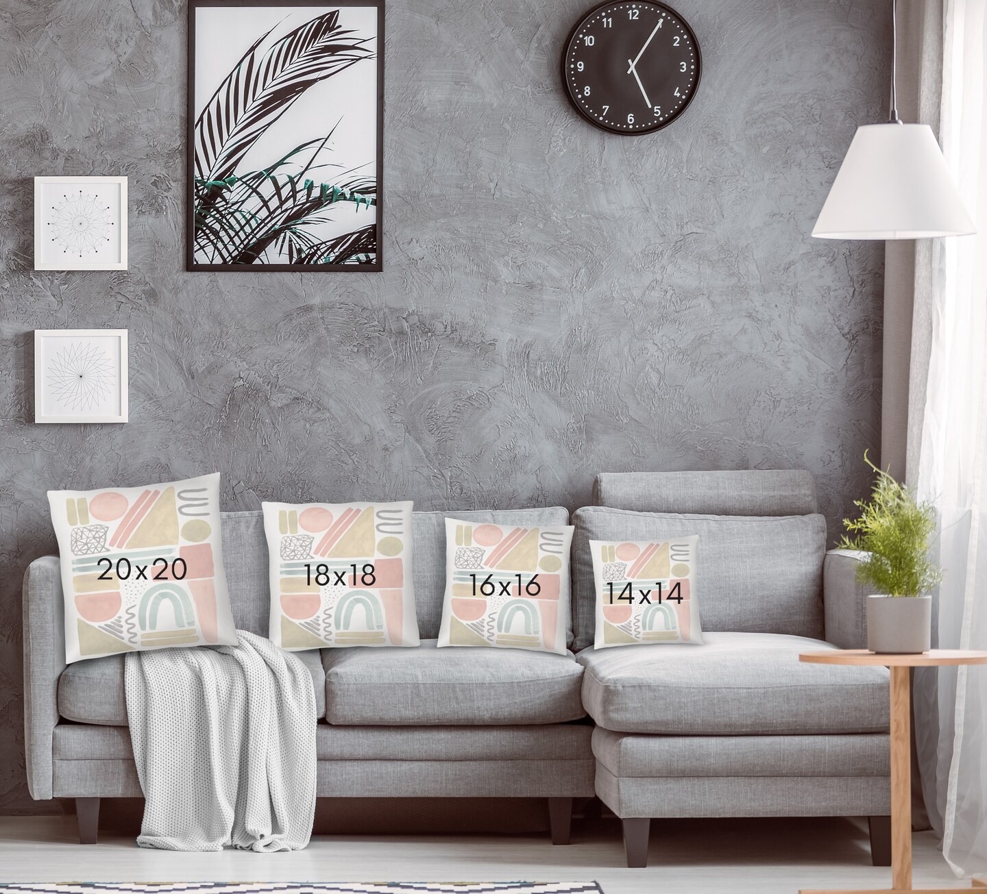 Abstract Shapes Watercolor Throw Pillow Americanflat Decorative Pillow
