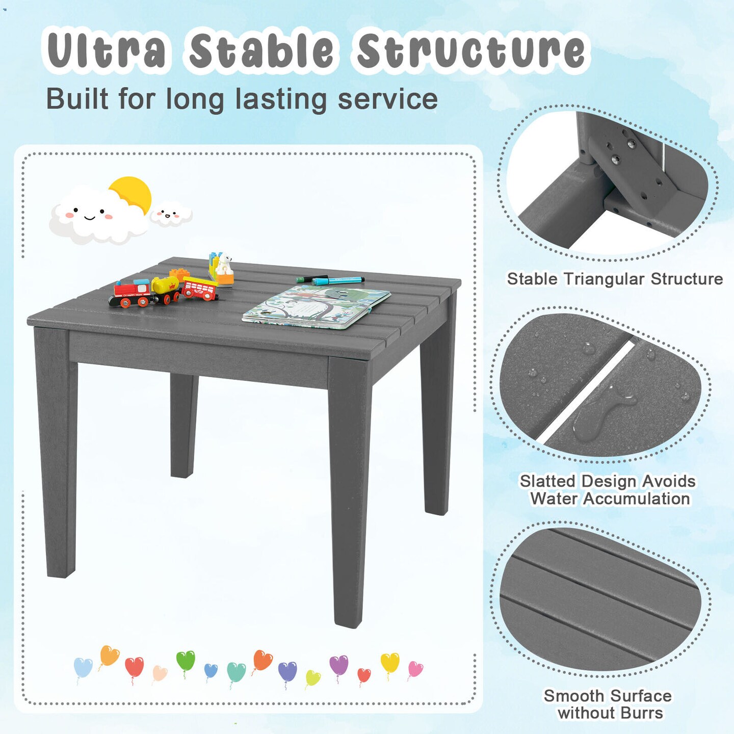 Square Kids Activity Play Table