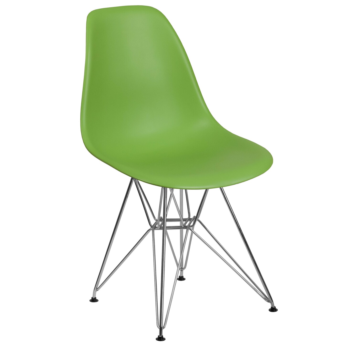 Emma and Oliver Plastic Accent Dining Chair with Chrome Base