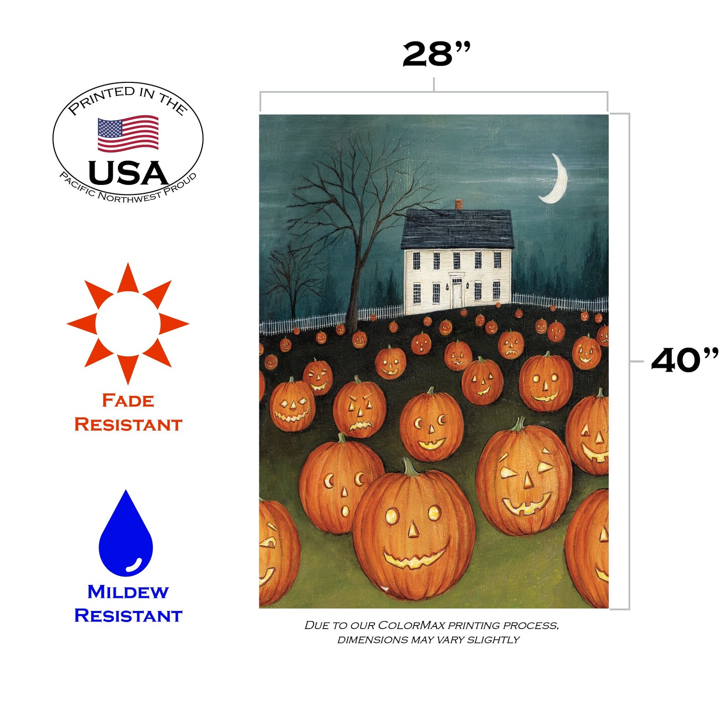 Pumpkin Hollow House Decorative Halloween Flag