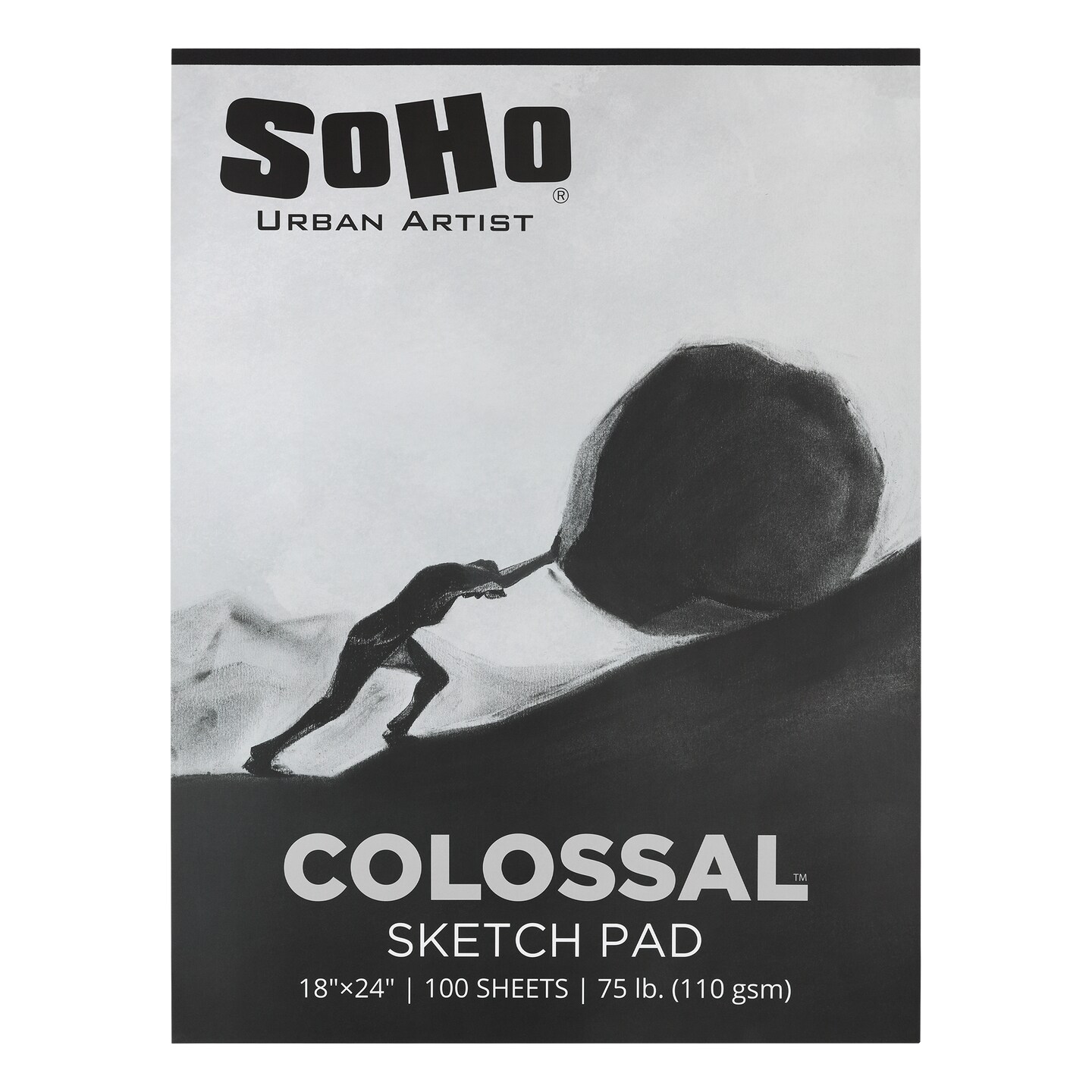 SoHo Urban Artist Colossal Sketch Pads - Tape Bound Sketchbook for Artists, Dry Media, Graphite, Students, & More! - Single (100 Sheets)