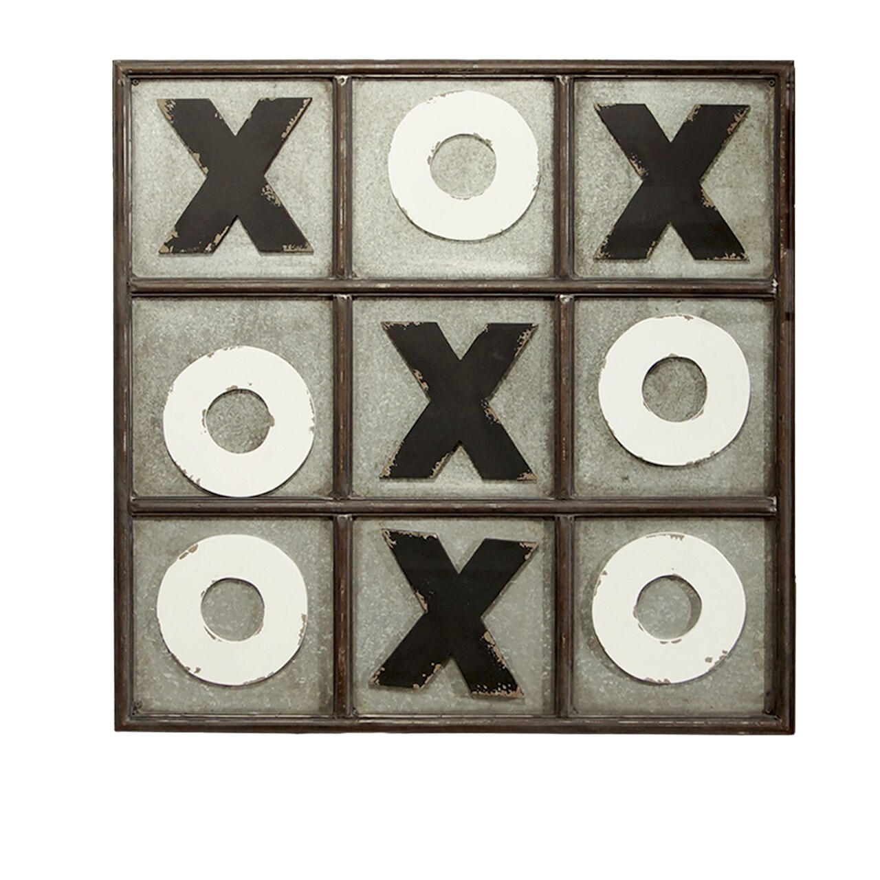 Creative Design 36" Black and White Tic Tac Toe Square Wall Decor