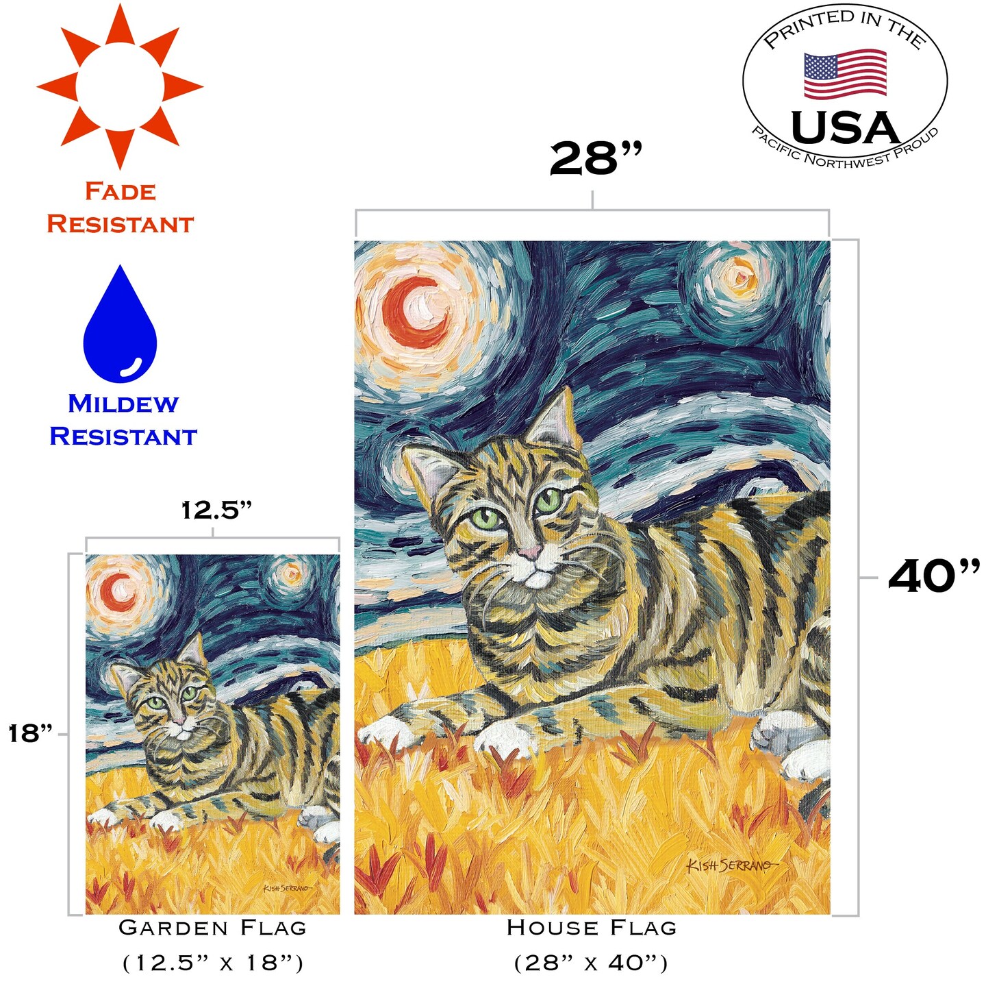 Van Meow- Tabby Kitty Decorative Cat Flag