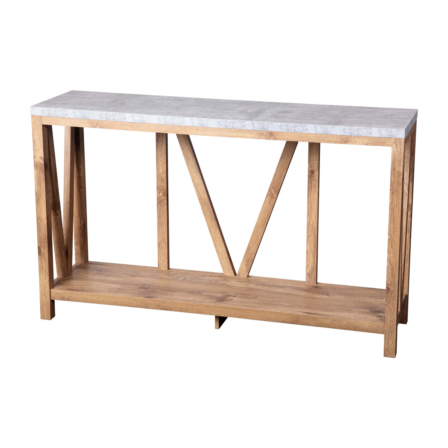 Merrick Lane Erikson Modern Farmhouse Engineered Wood Sofa Table with Wood Bracing and Lower Shelf