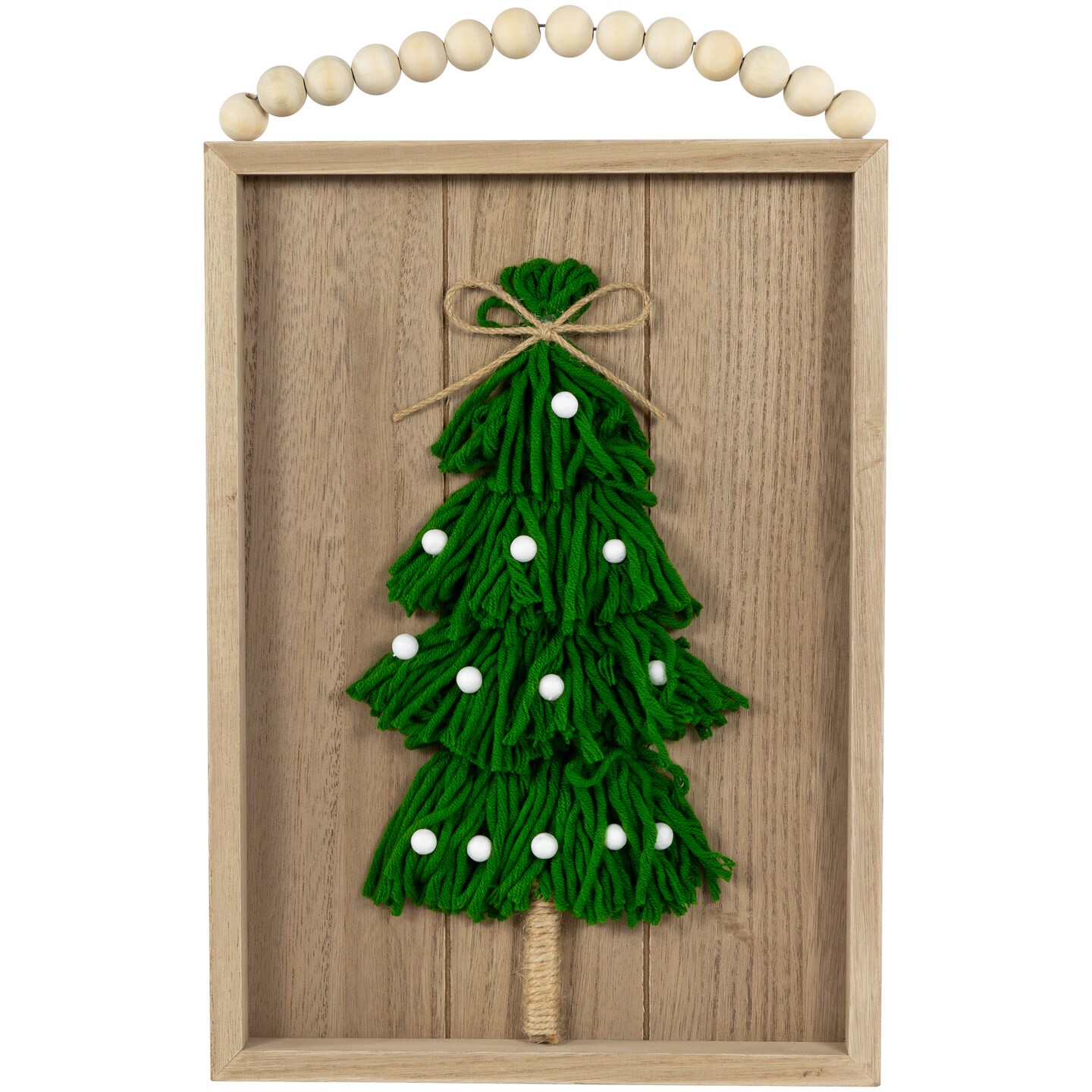 Northlight 14&#x22; Knitted Christmas Tree Wooden Framed Wall Sign