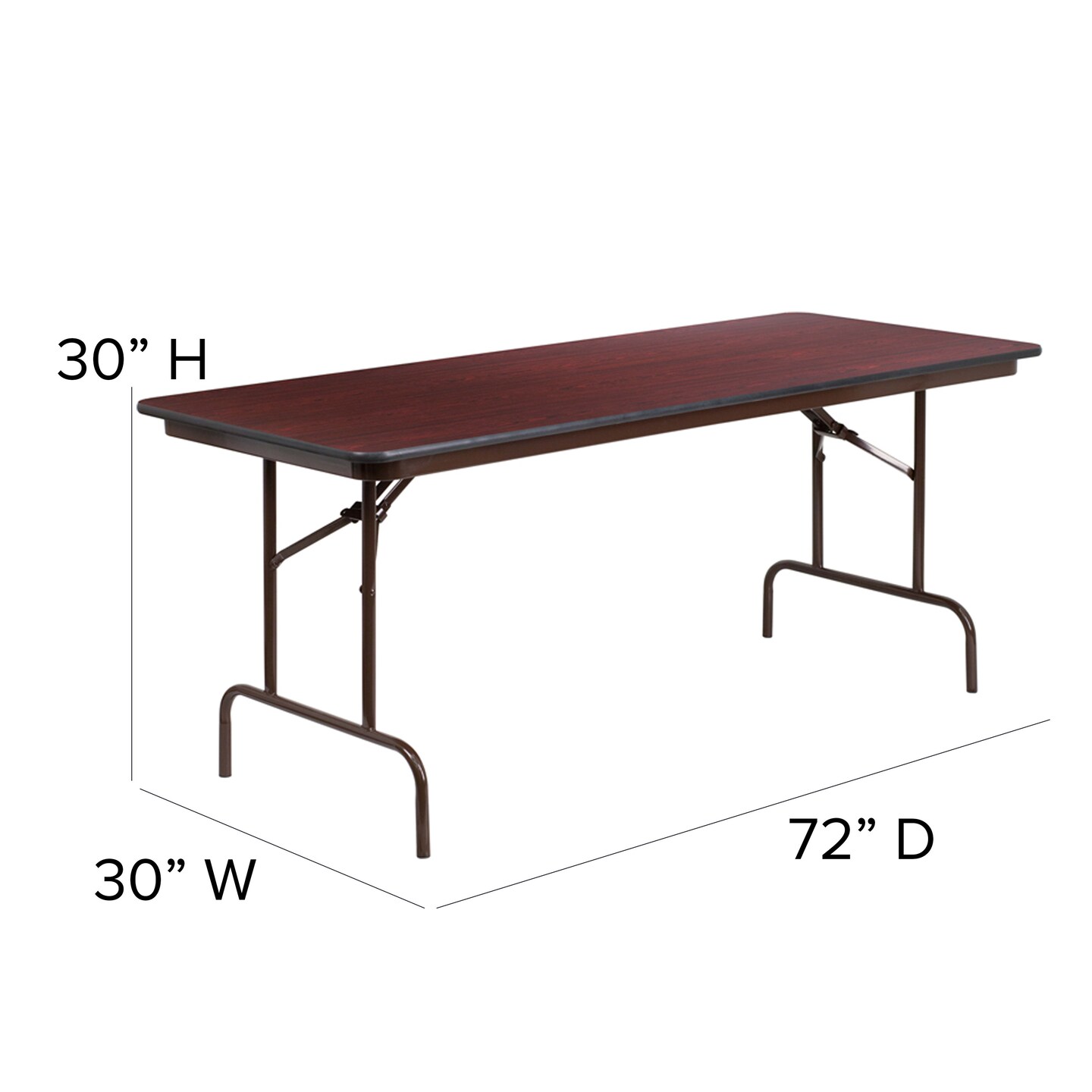 Emma and Oliver 6-Foot Mahogany Melamine Laminate Folding Banquet Table