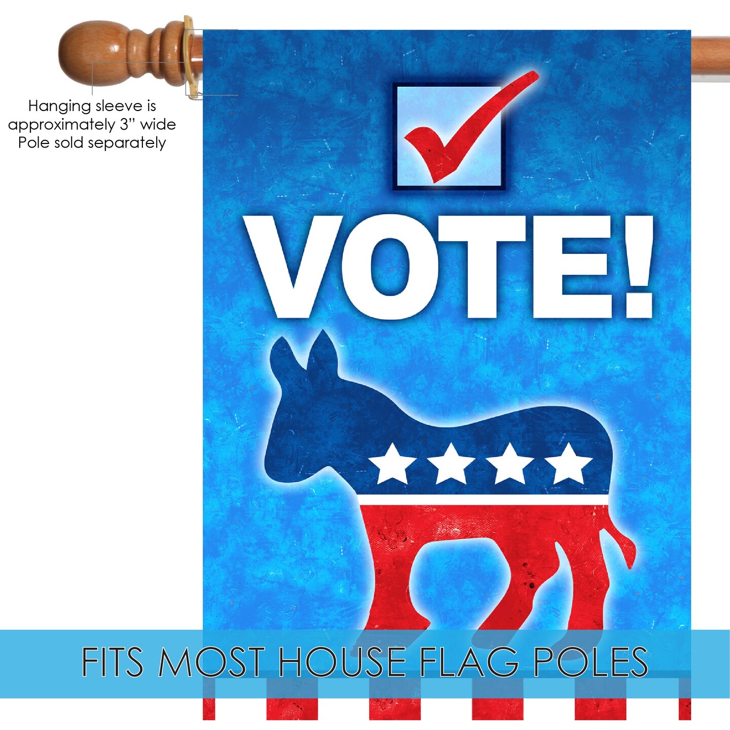 Vote Democrat Decorative Democrat Flag