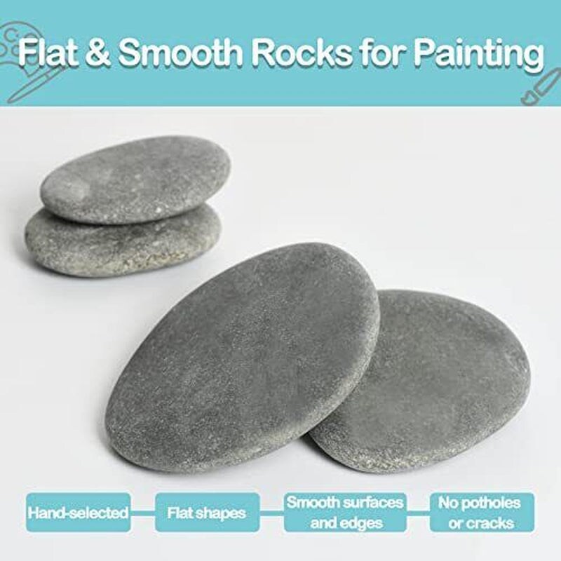 15 Pcs Rocks for Painting, River Rocks to Paint, 2-3 Flat Painting Rocks,  S