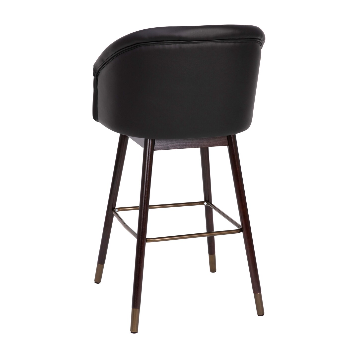 Emma and Oliver Arsinoe Upholstered  Bar Height Dining Stool with Wood Frame - Set of 2