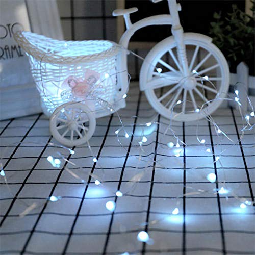 YJFWAL 24 Packs Fairy Lights Battery Operated(Batteries Included),10.2FT 30LEDs Copper Wire Firefly Lights,Mini Starry String Lights for Mason Jars Wedding Party DIY Christmas Decor (Cool White)