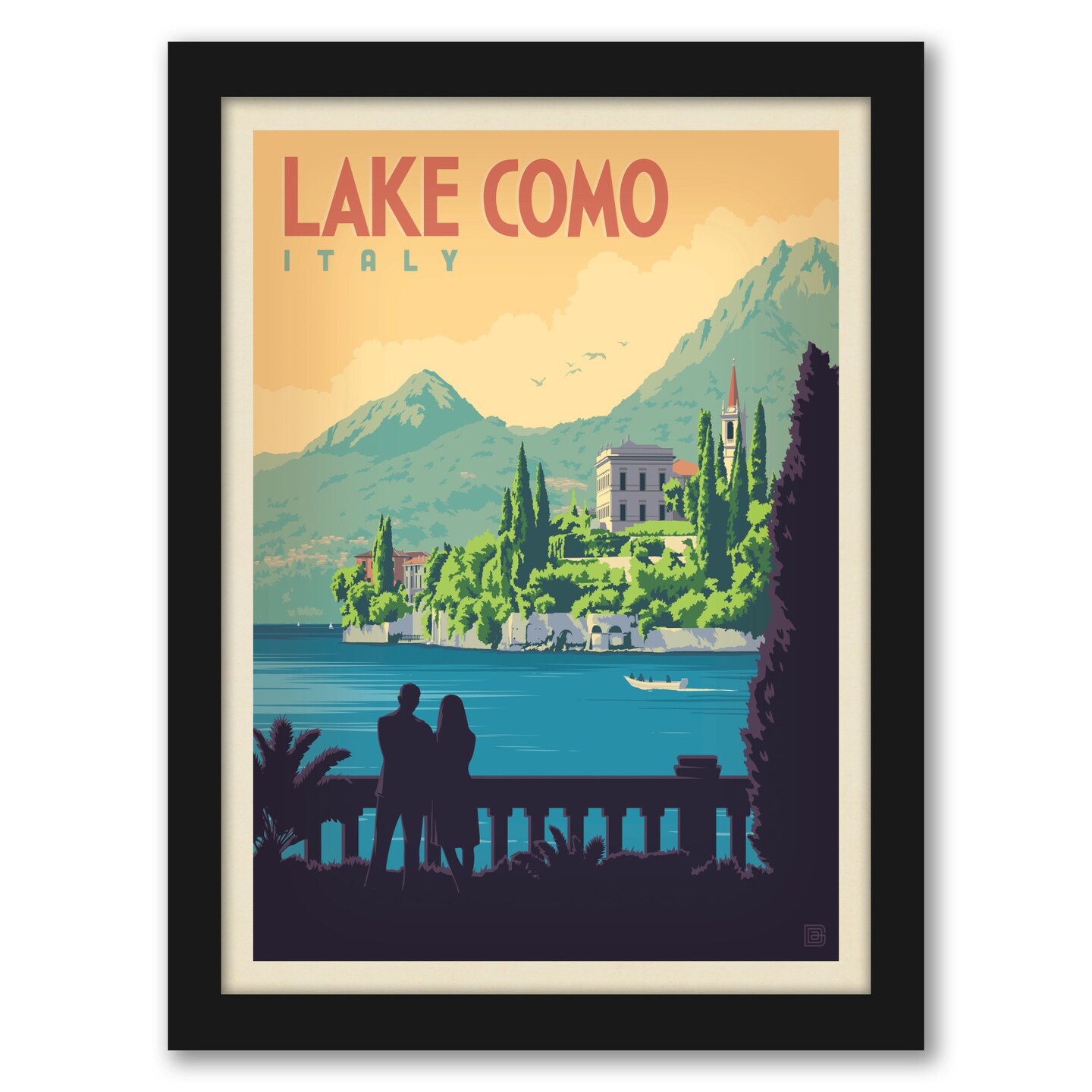 Lake Como Italy by Joel Anderson Black Framed Print - Americanflat