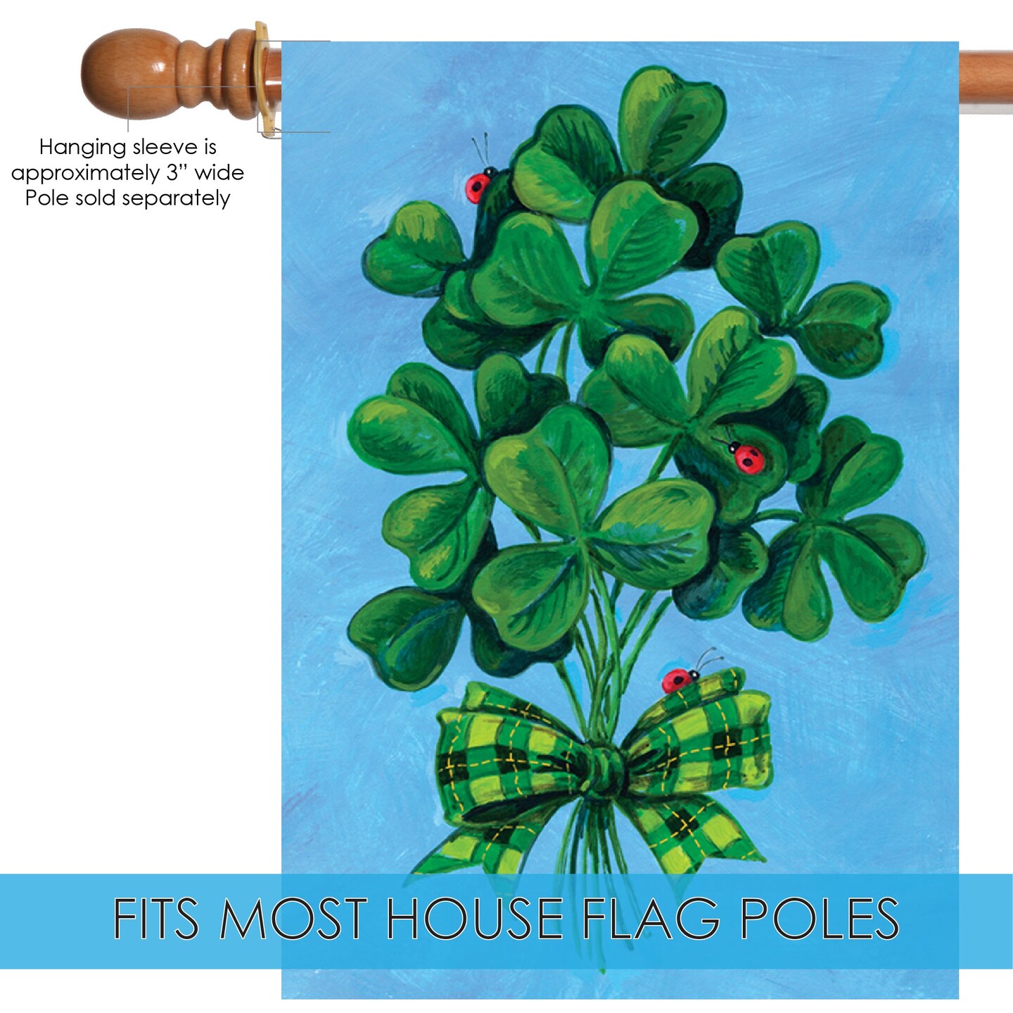 Shamrock Bouquet Decorative St Patricks Day Flag