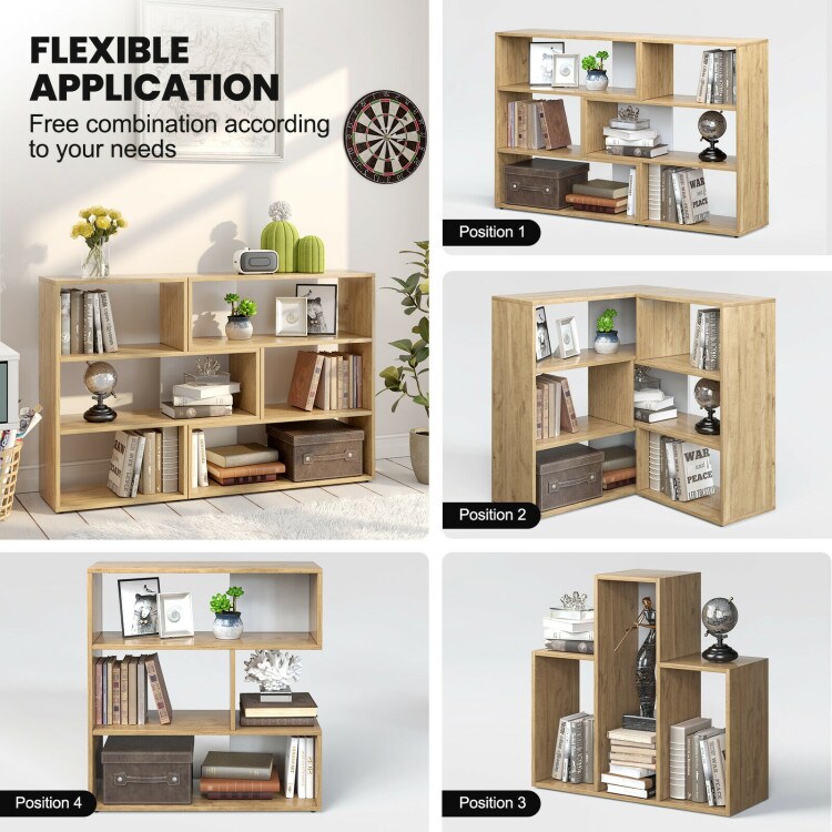 Open Shelf Bookcase with 6 Grids