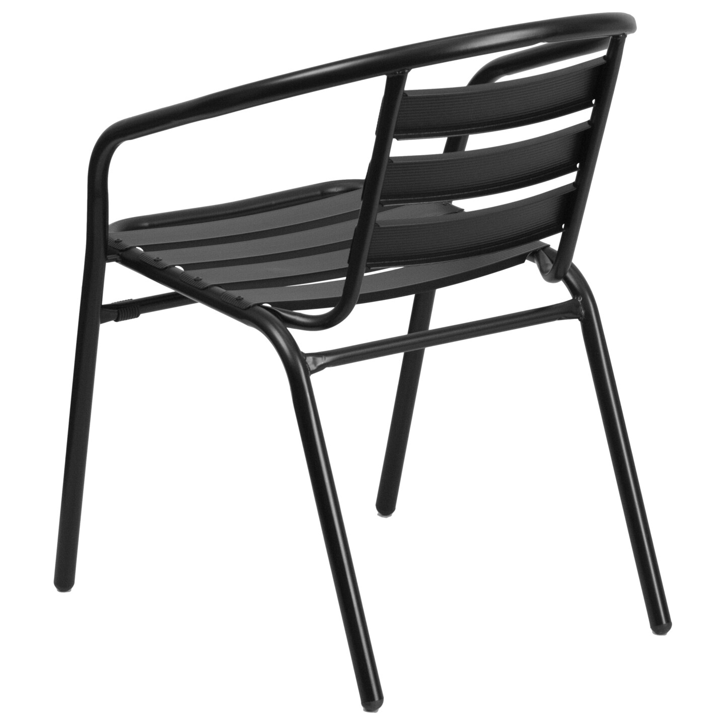 Emma and Oliver Metal Restaurant Dining Stack Chair with Aluminum Slats