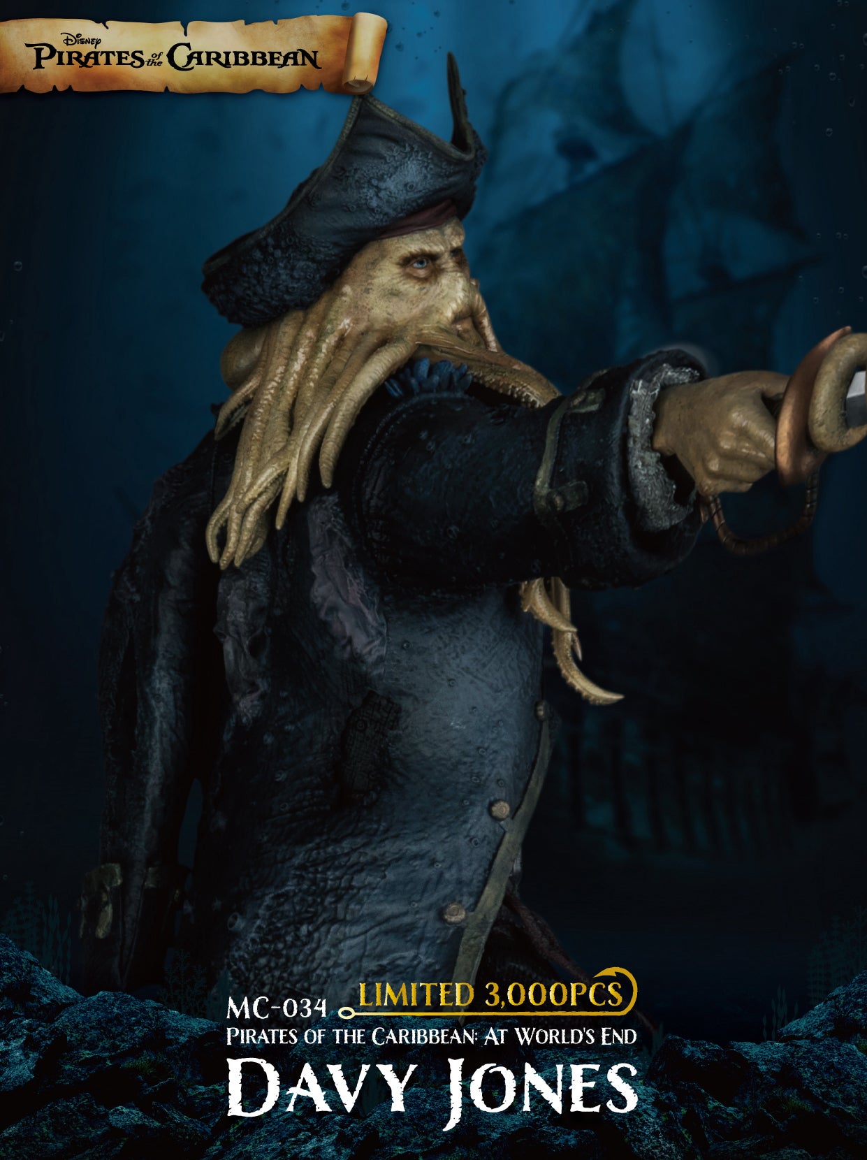 Bust Davy Jones Pirates Of The Caribbean Statue Unpainted - Idolstore -  Merchandise And Collectibles