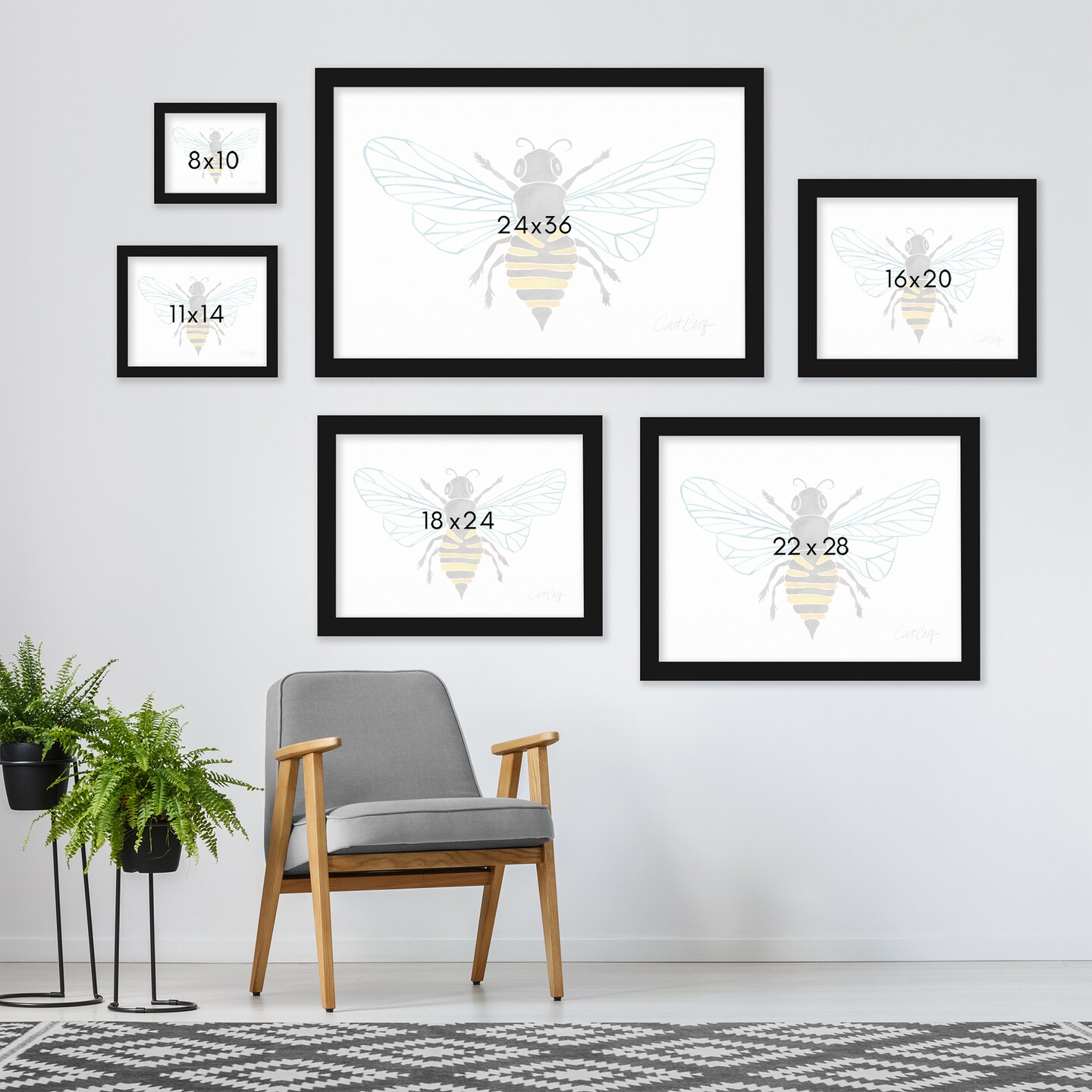 Honey Bee by Cat Coquillette Frame  - Americanflat