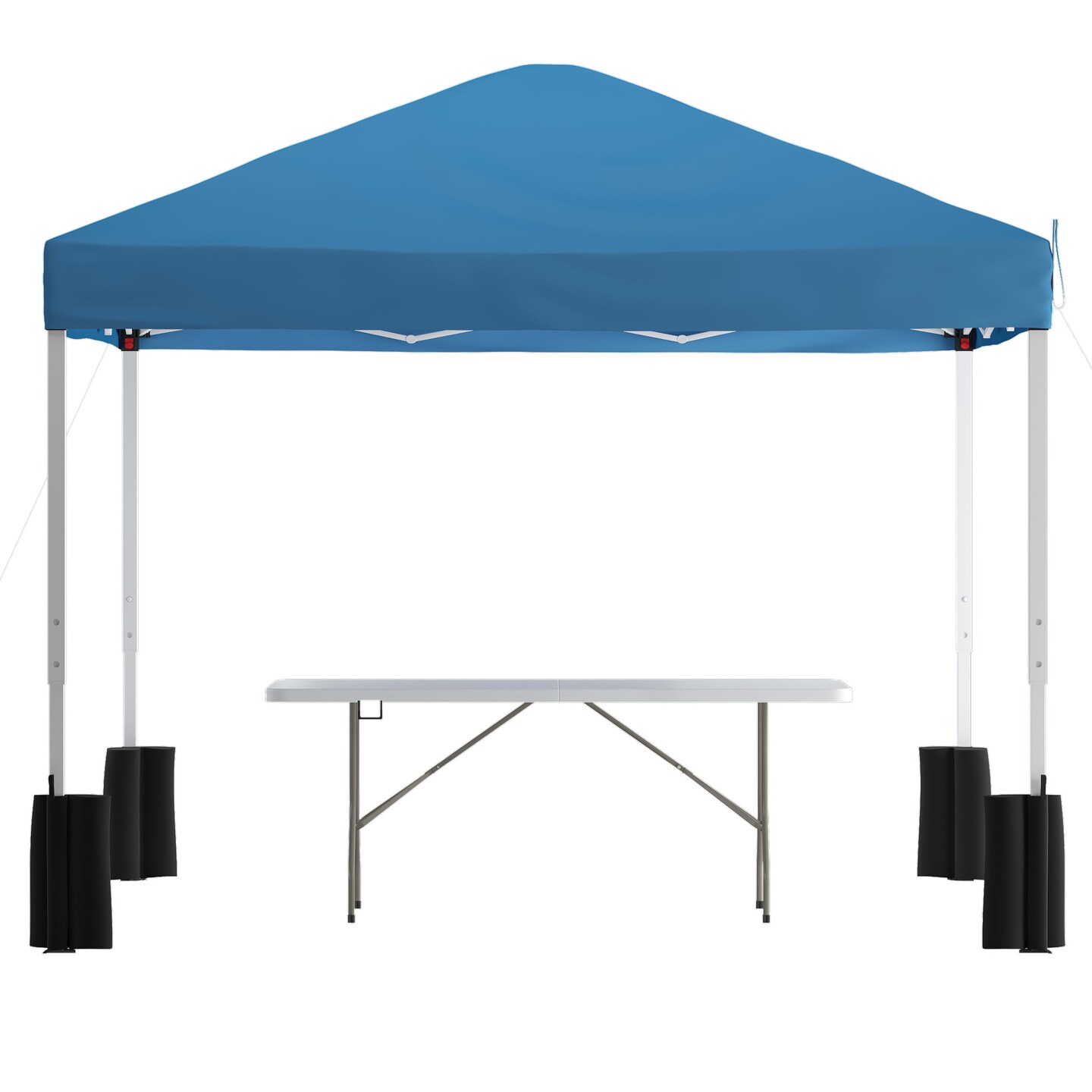 Emma and Oliver Outdoor Event/Tailgate Tent Set with Pop Up Event Canopy and Wheeled Case and Bi-Fold Table with Carrying Handle