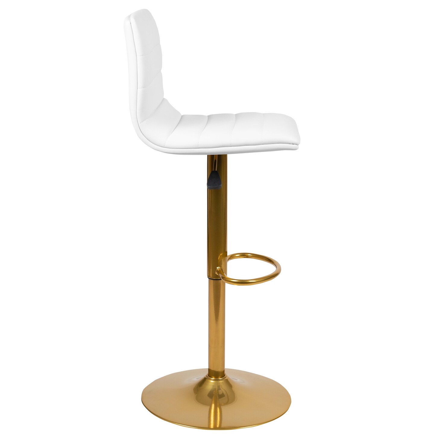 Merrick Lane Set of 2 Contemporary Height Adjustable Swivel Stools with Back and Pedestal Base with Footrest