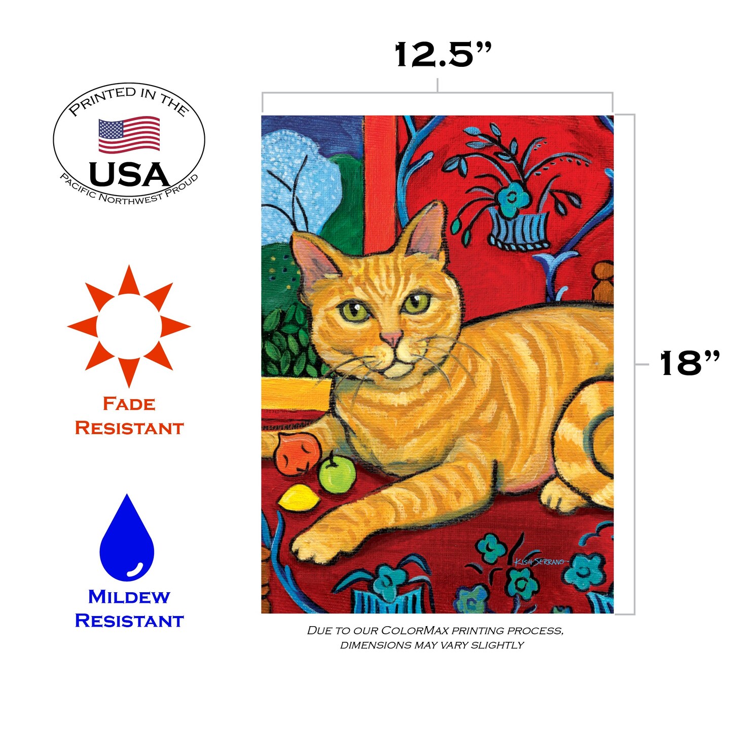 Cattise- Orange Tabby Decorative Cat Flag