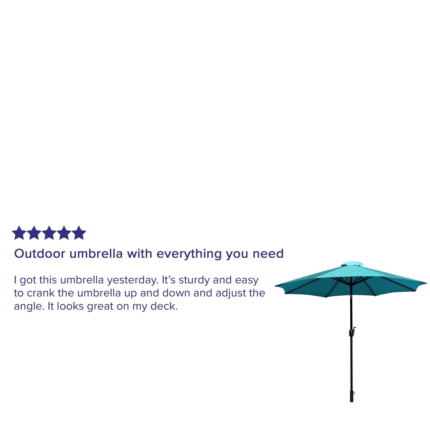 Merrick Lane Bali Patio Umbrella with Base - 9' Polyester Patio Umbrella - 30+ UV Protection - Waterproof Cement Base with 1.5" Diameter Aluminum Pole