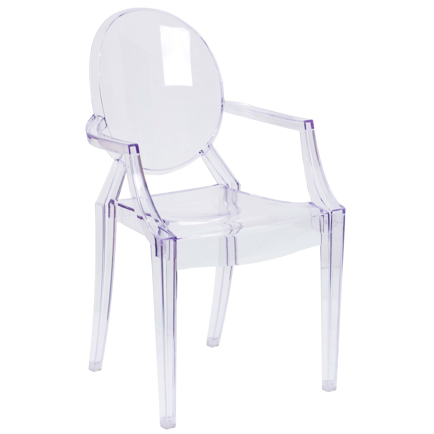 Emma and Oliver Oval Back Ghost Chair with Arms