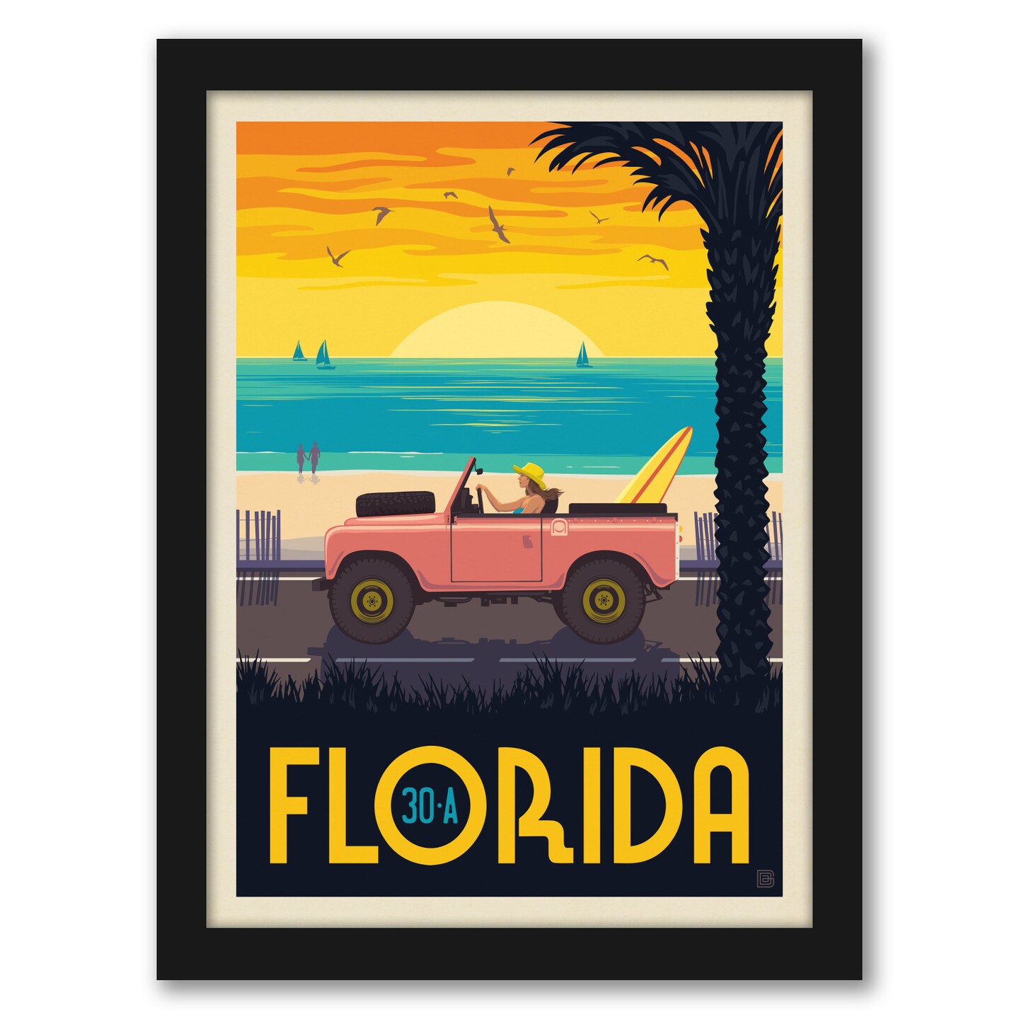 Florida by Joel Anderson Black Framed Print - Americanflat