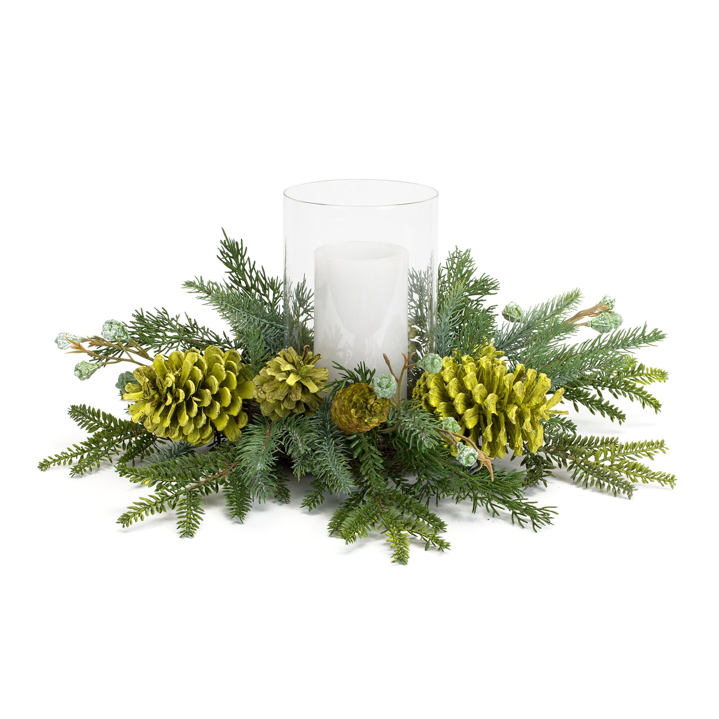 Melrose 18&#x22; Mixed Pine Artificial Christmas Candle Holder