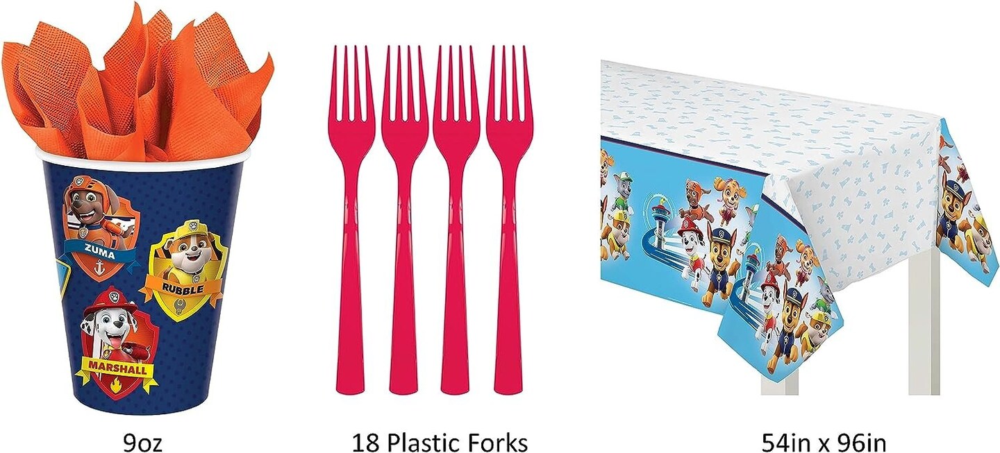 Paw Patrol party supplies 8 Luncheon Plates 9