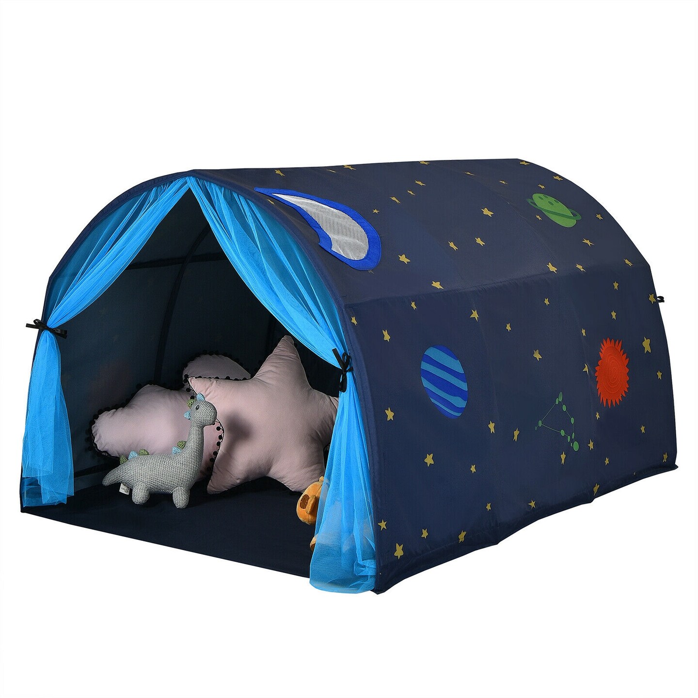 Kids Galaxy Starry Sky Dream Portable Play Tent with Double Net Curtain-Purple