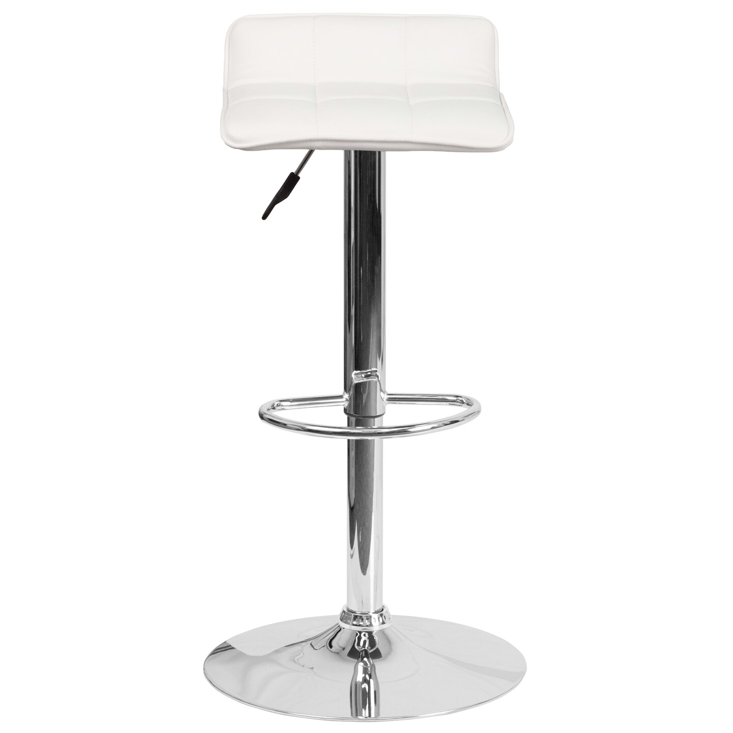 Emma and Oliver Quilted Wave Seat Adjustable Height Barstool with Chrome Base
