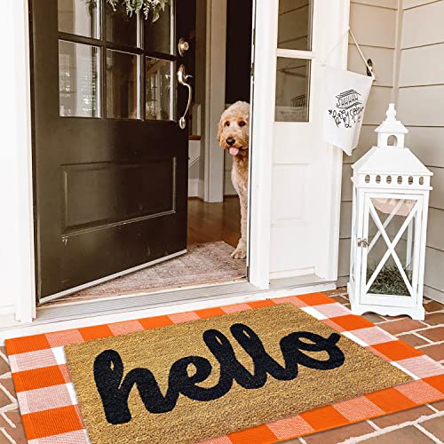 KILOCOCO Halloween Door Mat 27''x43'' Orange Outdoor Rug for